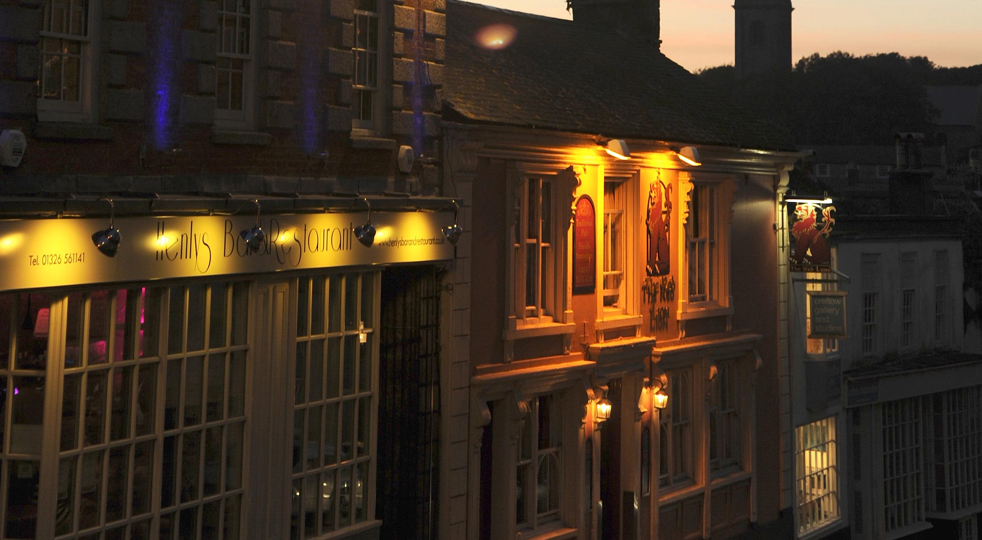 Helston Church Street at night