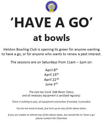 Community: ‘Have a Go’ at Helston Bowls Club